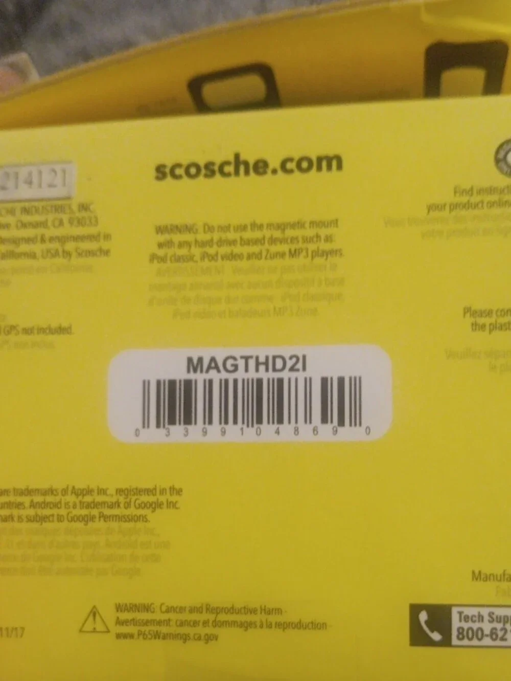 Scosche MagicMount XL Magnetic Tablet & Smartphone Mount - Yellow/White